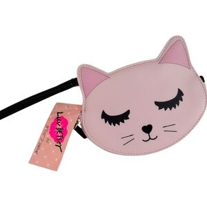 Betsey Johnson Luv Betsey NWT pink kitten clutch coin purse